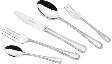 Gehring Besteck Set Pearl 30-teilig I Edelstahlbesteck I hochwertiges Essbesteck inklusive 6 Monoblock Messer I Besteck Set 6 Personen I spülmaschinengeeignet I Besteck Set mit Perlrand Design