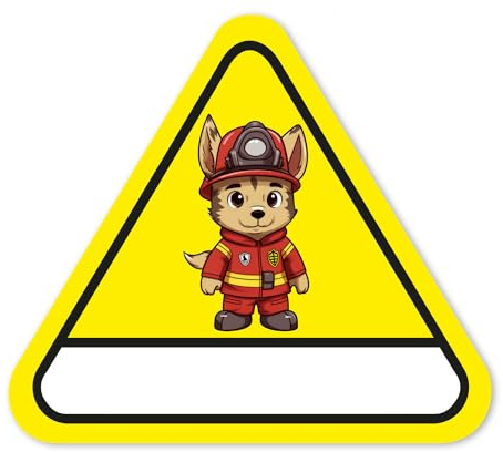 2er Set Kinderfinder Aufkleber Feuerwehrmann I 10 cm I Tür I hin790