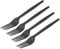 MAQA 50 pz Forchette nere in pla riutilizzabili, Forchetta compostabili 16 cm, set posate forchetta bio Nera