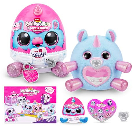 Rainbocorns, Adopt-A-Corn Surprise (Hippo) von ZURU Plüschtier, Sammlerplüsch, Baby, Überraschungseier für Mädchen & Kinder