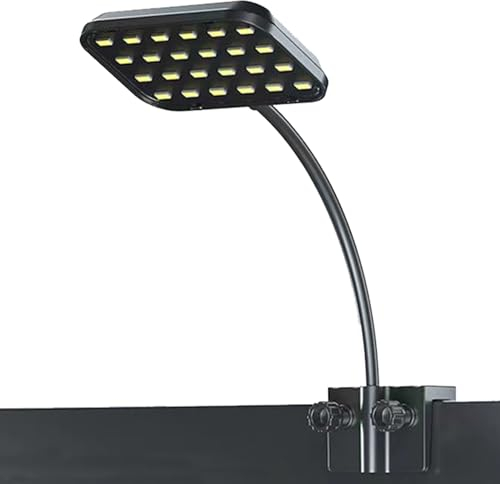 GERUI 92RA LED Aquarium Beleuchtung,360° Beleuchtung ,Led Lampe Aquarium Licht,Energiesparende und beschlaghemmende Gläser,Dimmbare Wasserdicht Aquarium Licht für Wasserpflanzen und Fische (8W)