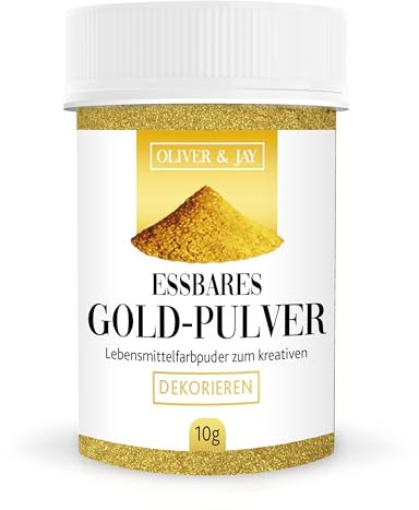 Tillmann’s Essbares Goldpulver – 10g Lebensmittelechte Goldfarbe ohne E171 – Perfekt zum Backen & Dekorieren von Torten, Kuchen, Schokolade & Getränken – Essbarer Glitzer