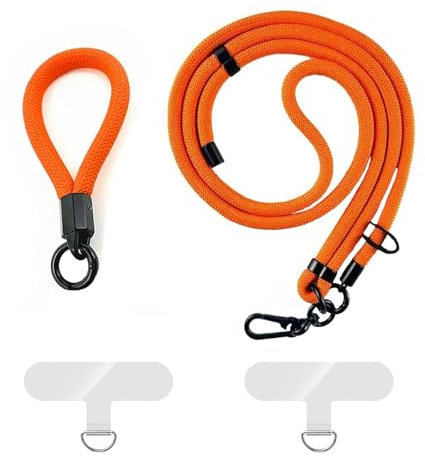 TICKLELY Ensemble de 4 Pièces Dragonne pour Téléphone Portable - Tour de Cou, Chaîne, et Lanière pour Téléphone - Cordon et Attache pour Téléphone Portable - Sangle Multifonctionnelle et Universelle