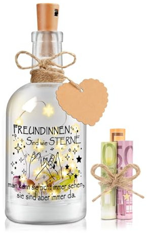 Johiux Geschenke für Frauen Freundin,Beste Freundin Geldgeschenke Geburtstag LED Flaschenlicht Freundin Geburtstag Geschenk Weihnachten Geschenk, Freundin Freundschaft Geschenk.