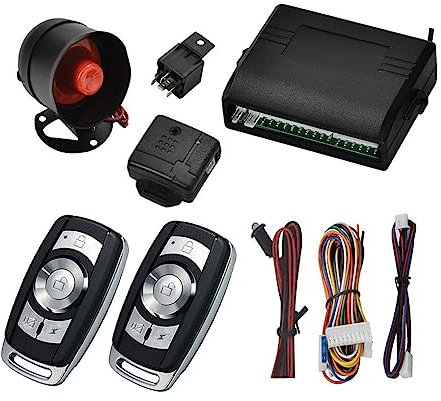 iplusmile 1 Set di sicurezza per auto allarme vibrazione auto modalità programmabili allarme auto antifurto per auto entrata passiva senza chiave Telecomando bottoni automatici Black