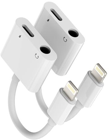 Lightning to 3.5mm headphone jack adapter(2in1)for iphone 14 13 pro max Aux Audio Cable Charger Splitter for Apple MFI Certification Charging Connector Adaptor for iPad Car Plug Converter Accessories