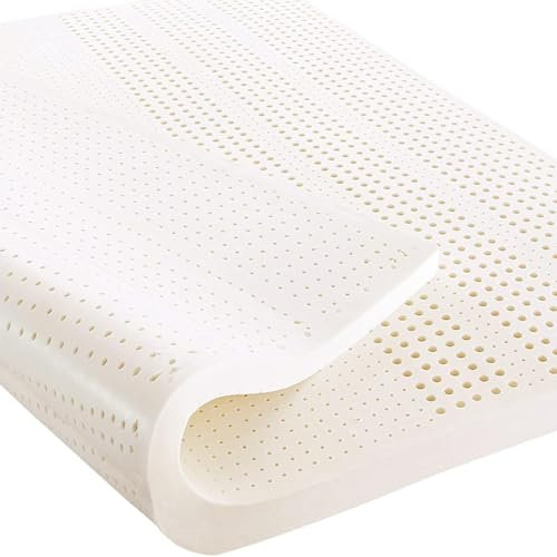 WKXTECZT Latex-Matratzenauflage – 100% Naturlatex-Topper – Volle Größe – Langlebig Und Nicht Leicht Zu Falten – Naturlatex-Matratze – Premium-Komfort Und Unterstützung,2in,70x140cm