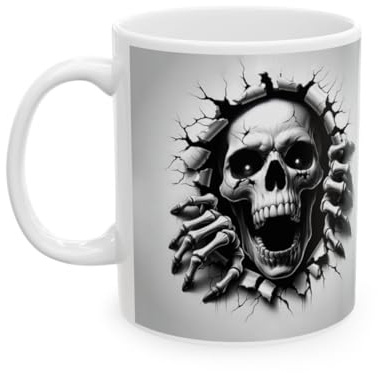 Jm-Déco Mug Tête de Mort Squelette - Tasse Original