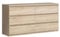 FORTE Chelsea Moderne Kommode 150 160, Kommode mit 6 Schubladen, Sideboard, Wohnzimmerkommode, Schlafzimmerkommode, Sonoma Eiche Holzdekor, 154 cm breit x 79,9 cm hoch x 42,2 cm tief