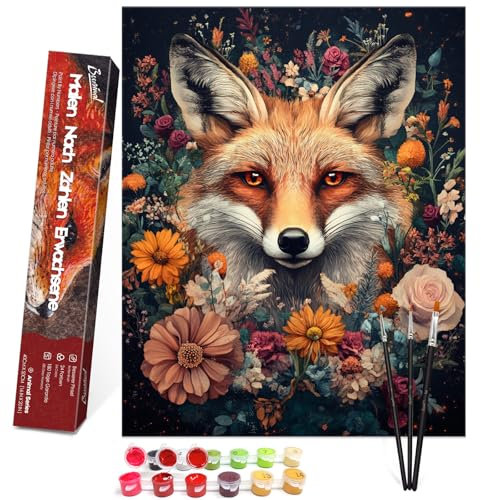 Bougimal Peinture par Numero Adulte Animal, Sans Cadre inclure Pinceaux et Acryliques Peintures - 40x50 cm, Renard