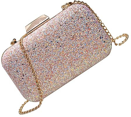 BESTYASH Borsa Da Sera Elegante Paillettes Rosa Piccola e Quadrata Borsa Tracolla Per Donne e Ragazze Per Eventi e Feste