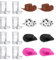 BAGUBDR 8 Pcs Cowboy Shot Glasses, Boot Shot with 8 Pcs Cowboy Hat Cowboy Funny Glasses Suitable for Western Themed Parties Rural Concerts Movie Nights with Western Films