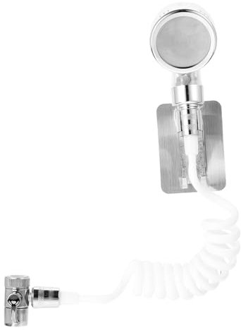 Tofficu 1Satz Einstellbarer Spülbeckensprüher mit Aufsatz Silberner Duschkopf Flexibler Verlängerungsschlauch für Waschbecken und Hochwertiges Material Einfache Handhabung