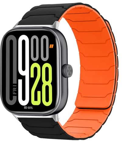 CiimWaa Bracelet pour Redmi Watch 6/5/4/Xiaomi Smart Band 10 Pro/9 Pro/8pro | Bracelet pour Redmi Watch 6 Active/6 Lite, Magnétique Silicone Doux Sport Bracelet de Montre