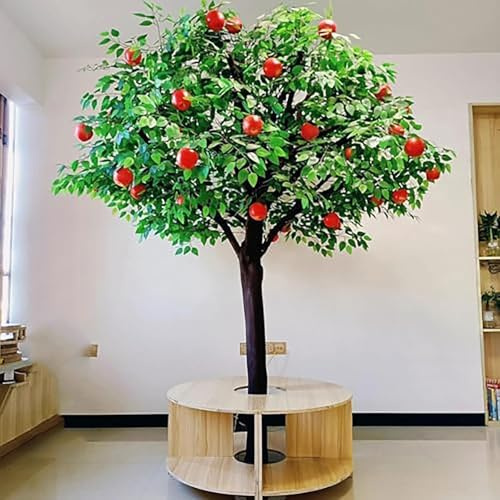 Large Artificial Apple Tree - Lifelike Fake Tree With Fruits Leaves For Ecological Gardens & Housewarming Decor(6FT/180cm)