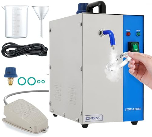 HEIHEIZI Pulitore a Vapore Professionale per Gioielli da 2 Litri e 1300 W, Lavatrice per Gemme, Oro e Argento Macchina a Vapore per la Pulizia di Pietre preziose in Acciaio Inox