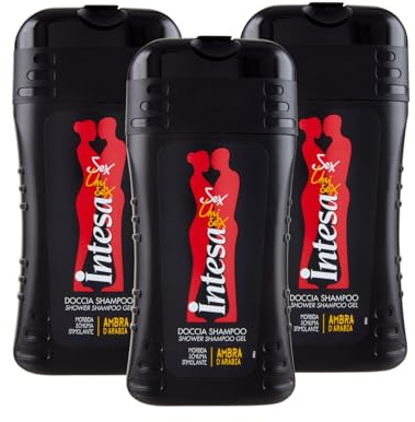 INTESA SEX UNISEX | Gel Doccia Shampoo Ambra D'Arabia 3x250 ml | Con Ginkgo Biloba