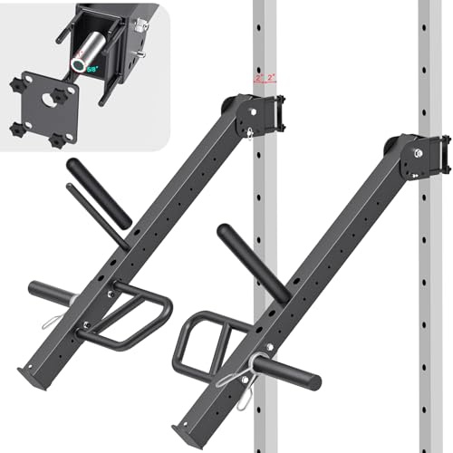 Kipika Power Rack Jammer Arms – Verstellbare Höhe & Winkel Hebelarmsystem für Power Cages mit 1,6 cm oder 2,5 cm Löchern – passend für 5,1 cm olympische Platten – 1 Paar