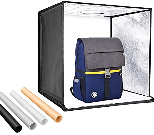 HWAMART LED 40x40cm 16 Mini Faltbare Studio Lightbox 50W Softbox Foto Beleuchtung Kit für Vier Hintergründe LED Foto Studio Light Cube Zelt (16)