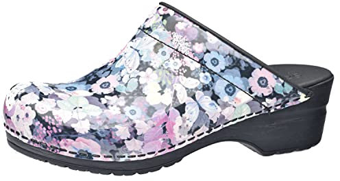 Sanita | Isalena offener Clog | Original handgemacht | Flexible Leder-Clogs für Damen | Anatomisch geformtes Fußbett mit weichem Schaum | Rose | 38 EU