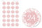 24 DIY Adventskalenderzahlen ROSA ZWEIGE KRANZ VINTAGE für einen DIY Adventskalender Papiertüten zum selber basteln 1 – 24 Format 4 cm, rund, matt