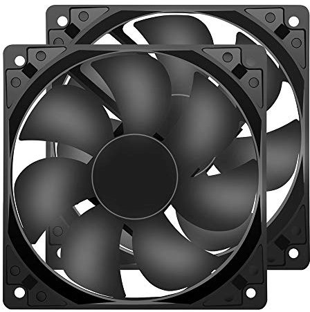 12V DC Fan Strong Quiet 120x120x25mm 12cm Small Cooling Fan 2Pin 2Wire 1600RPM High-Performance PC Fans 120mm 2-Pack