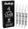 Chalkola Kreidestifte für Tafel Abwaschbar Weiß - 4 Kreidemarker Weiss 3mm Umkehrbare Spitze - Kreidestift Weiß für Fenster, Tafel, als Glasstift - Chalk Markers für Erwachsene und Kinder