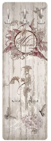 Bilderwelten Garderobe - Welcome with Butterfly, Größe HxB:105cm x 34cm