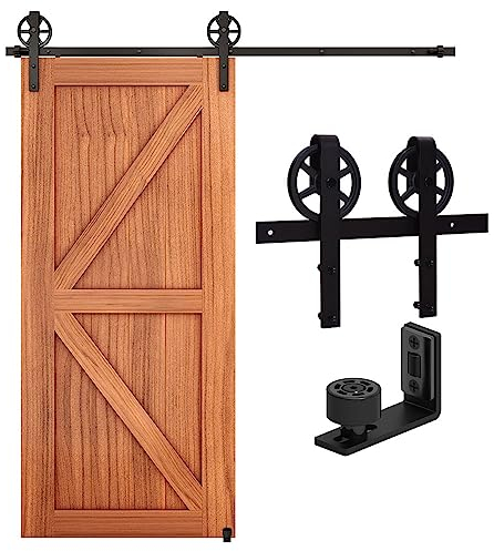 CCJH 152CM/5FT Herraje para Puerta Corredera Kit de Accesorios riel, Guía de suelo ajustable