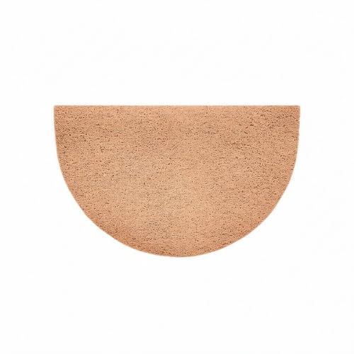 Nicoman Embossed Halfmoon Half Circle Door Mat Dirt-Trapper Jet-Washable Doormat 70x44cm (Beige, PLAIN) - Use Indoor or Sheltered Outdoor