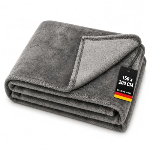 Bestlivings Kuscheldecke Celina 150x200 cm – große Sofadecke in Anthrazit | 220g/m² Mikrofaser, beidseitig gleich weich und flauschig, wärmend, leicht – großzügiges Format, ideal für Sofa und Bett