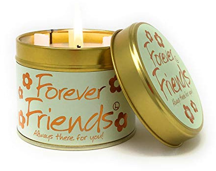Lily Flame Forever Friends Scented Candle Tin - in Pistachio Green and Gold, Emitting a Soft and Sweet Scent of Special Affection - Cruelty Free and Vegan Friendly