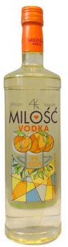 Milosc Vodka Pesca – Vodka Italiana alla Pesca Bianca e Gialla – Aromi Mediterranei e Note Agrumate – Perfetta per Cocktail e Mixology – Vol. 20% – Bottiglia da 1L