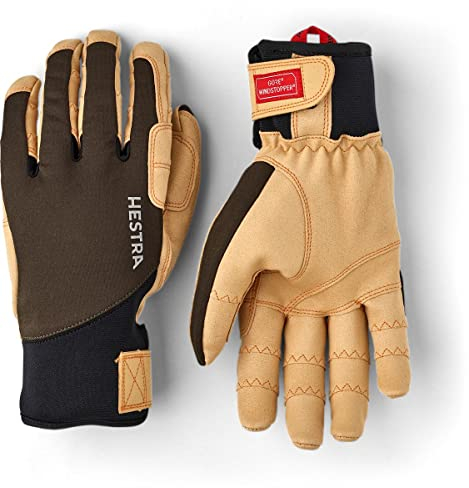 HESTRA Ergo Grip Tactility Colorblock-Braun, Gore-Tex Fingerhandschuh, Größe 10 - Farbe Dark Forest