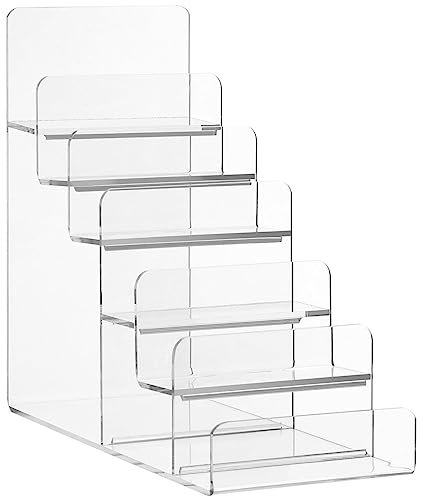 Cabilock Clair Acrylique 6 Niveaux Présentoir Acrylique Riser Affichage Plateau pour Chiffres Étape Acrylique Portefeuille Bourse Lunettes Affichage Organisateur Titulaire