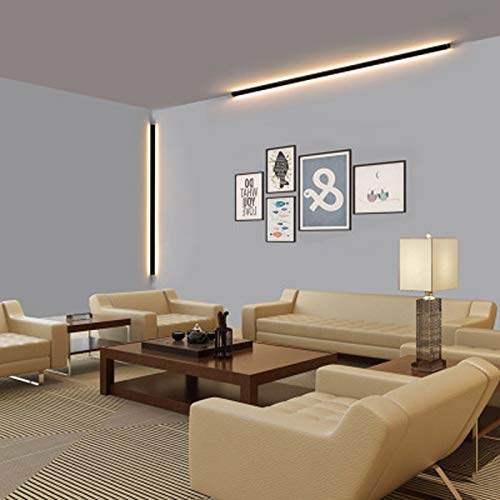 LANMOU LED Lange Wandleuchte Nordisch Minimalistische Eck Wandlampe Schwarz Innen Schlafzimmer Wandbeleuchtung Modern 3000K Aluminium Wohnzimmer Leuchte Eingang Wanddekoration/Beleuchtung,50cm/14w