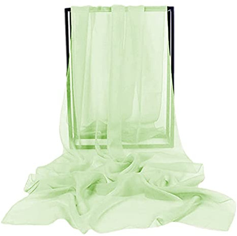 Russo Tessuti Stola Sciarpa Foulard Pareo Coprispalle Cerimonia Chiffon 70x200 cm -200 Verde Lime