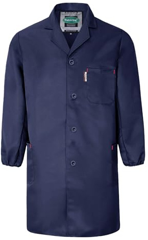 Yukirtiq Mens Warehouse Work Coat Scrubs Overall Factory Dust Coats Garage Work Jacket Smock Paint Over Coat