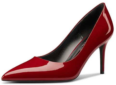 Castamere Donna Alto High Spillo Tacco Heel a Punta Slip-on Pumps Cute Classico Dress Scarpe Borgogna Rosso 38 EU