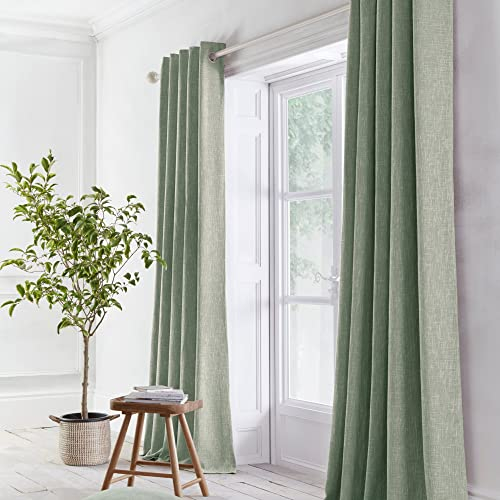 Appletree Loft Boucle Vorhänge mit Ösen, gewebt, 229 x 183 cm, Grün