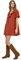DESIRES DamenKurzes Kleid mit 2/4-Ärmeln, Burnt Ocker, M