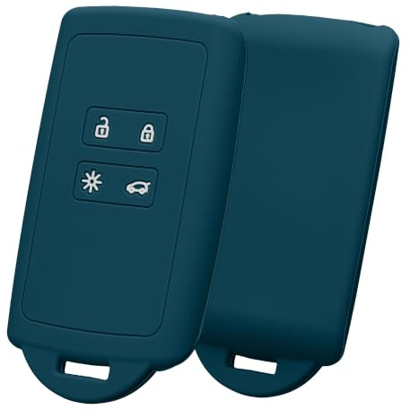 kwmobile Schlüsselhülle für Renault 4-Tasten Smartkey Autoschlüssel (nur Keyless Go) Hülle - Autoschlüssel Schlüssel Hülle aus Silikon - Schlüsselschutz Gehäuse in Petrol matt