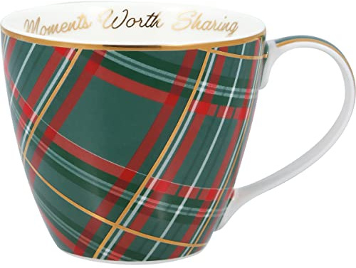 GreenGate STWMUGPDAC3506 Dagmar Becher mit Henkel check green 0,3 l (1 Stück)