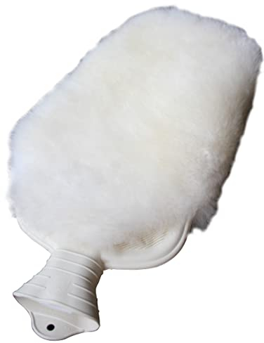 Lammfell Kuschelset ! Naturgummi Wärmflasche + Fellhülle, pflanzlich geg. Bezug
