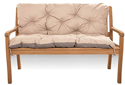 Sitzkissen für Hollywoodschaukel wetterfest - Bankkissen Outdoor - Gartenschaukel Kissen Sitzbank mit Rückenlehne (160 x 50 x 40, Beige)