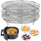 Air Fryer Racks for Ninja Air Fryer Three Stackable Dehydrator Racks Stainless Steel Air Fryer Basket Tray Air Fryer Accessories Fit for Oven and Press Cooker Compatible with Ninja Foodi 6.5Qt & 8Qt