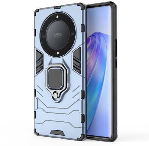 COMAKU Funda de Armor para el Honor Magic5 Lite 5G/Magic 5 Lite, Carcasa TPU+PC Antigolpes con Anillo Soporte - Azul