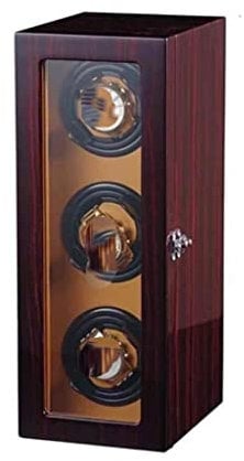 Aufbewahrung Uhrenbox for Automatikuhren, Holzschale, Klavierlack Außen, Extrem Leiser Motor Geeignet uhrenbox uhrenkasten (Color : Rood)