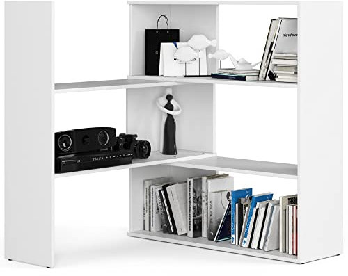 AKORD Bücherregal Twist 173,6 cm | | Mini Twist-Schrank | Verschiebbarer Schrank | Geräumig | Praktisch | Für große und kleine Räume | B173,6 x H109,3 x T30 cm | Gewicht 35,50 kg | Weiß/Weiß