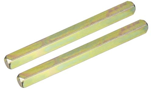 sourcing map 2Pcs Door Knob Spindle, Spare Door Handle Spindle Bar, 100mm Long Door Spindle Replacement Door Handle Parts, Gold